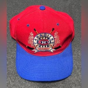 Vintage Rare 90s Montreal Canadiens Snapback Hat – Crossed Hockey Sticks Edition
